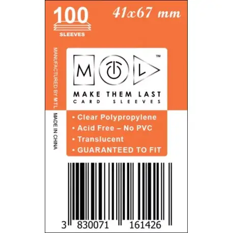 Gyors kiszállítás MTL kártyavédő (41x67mm, 100 db/csomag)