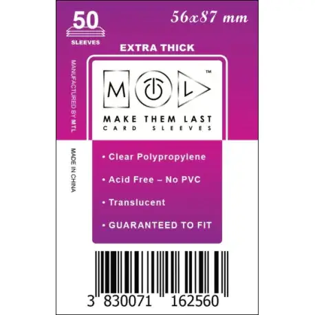 MTL US Premium kártyavédő (56x87mm, 50 db/csomag) Szuper akció